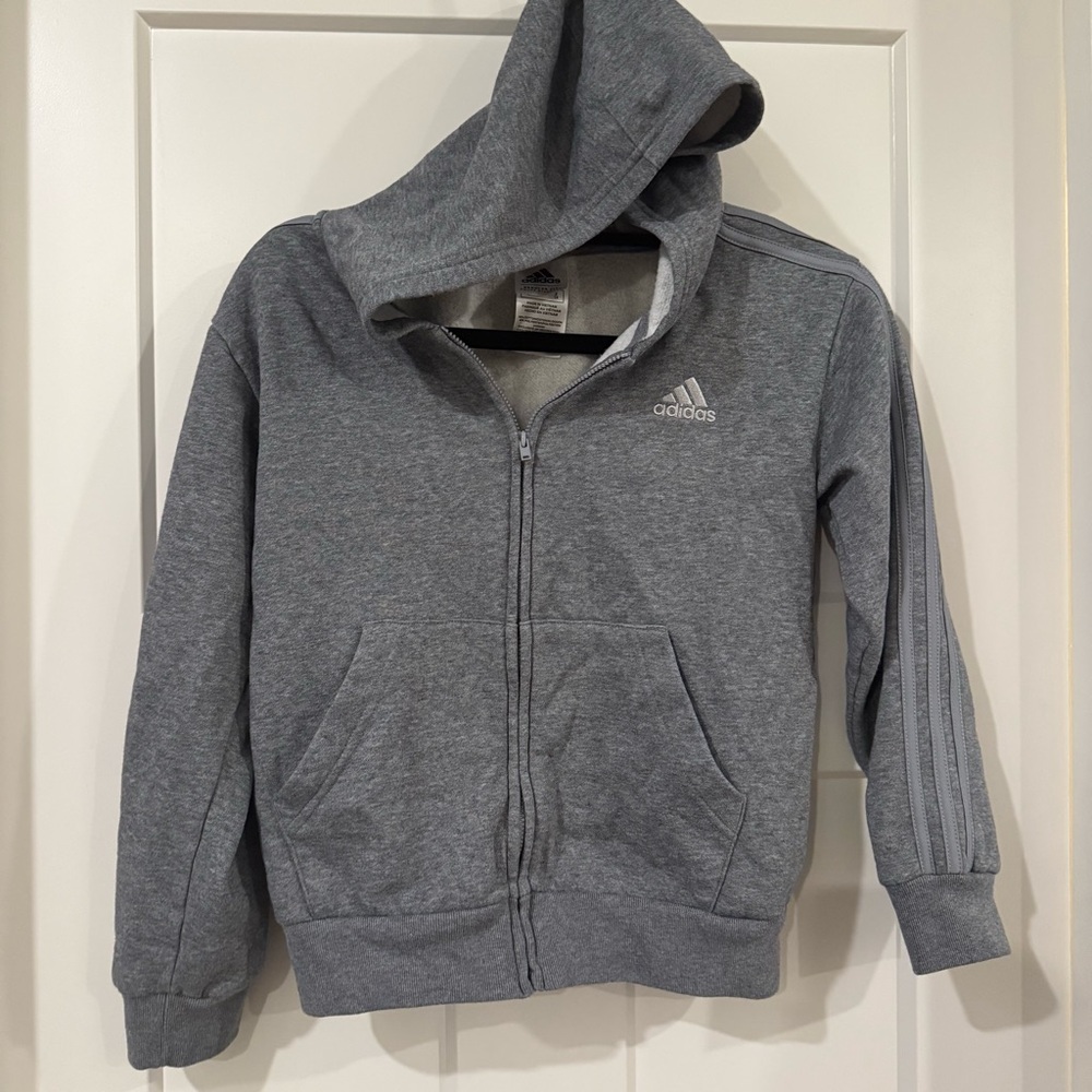 Adidas Kids Gray Hoodie Size 8